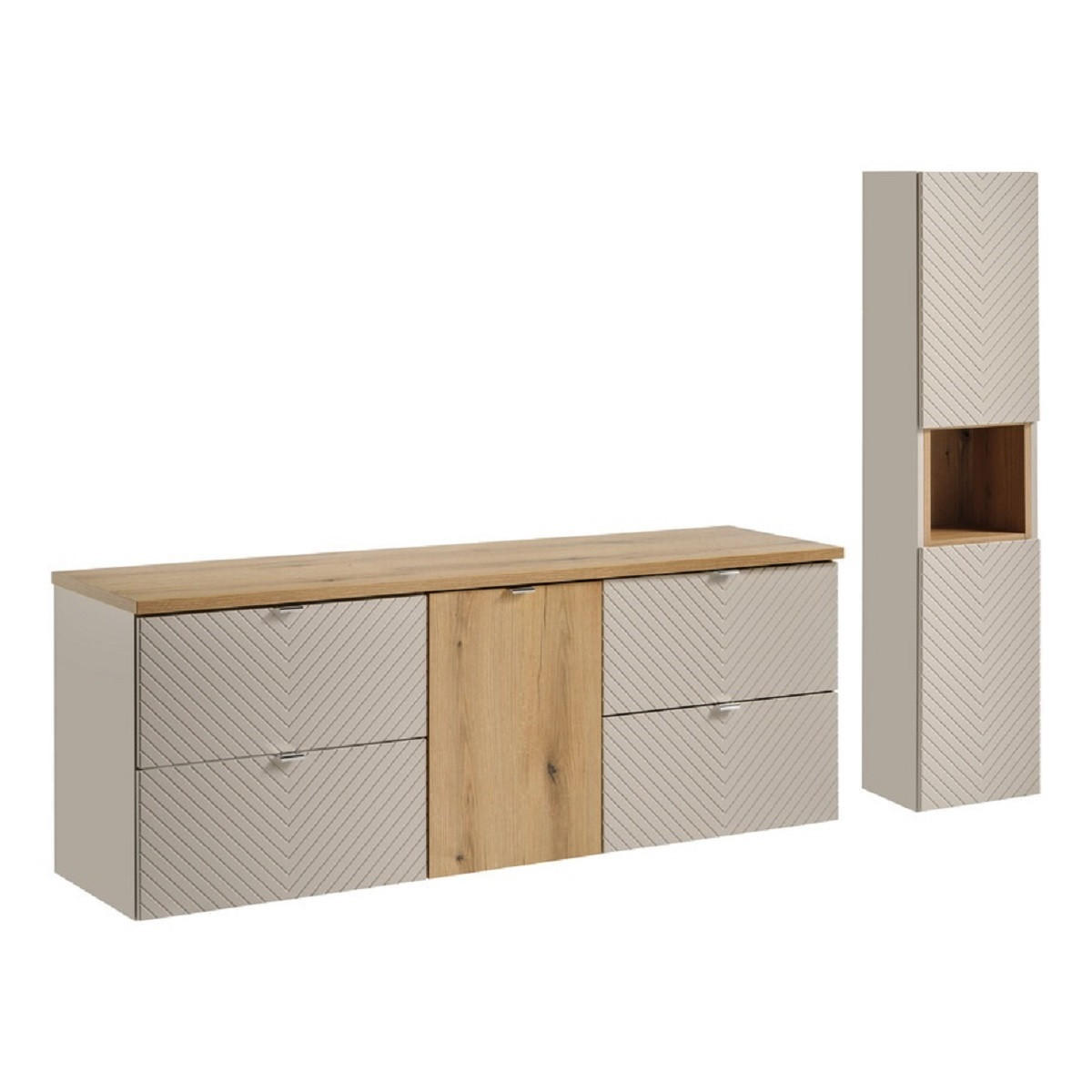 Milaros Markt Badmöbel-Set Kaschmir 160x57x40 cm