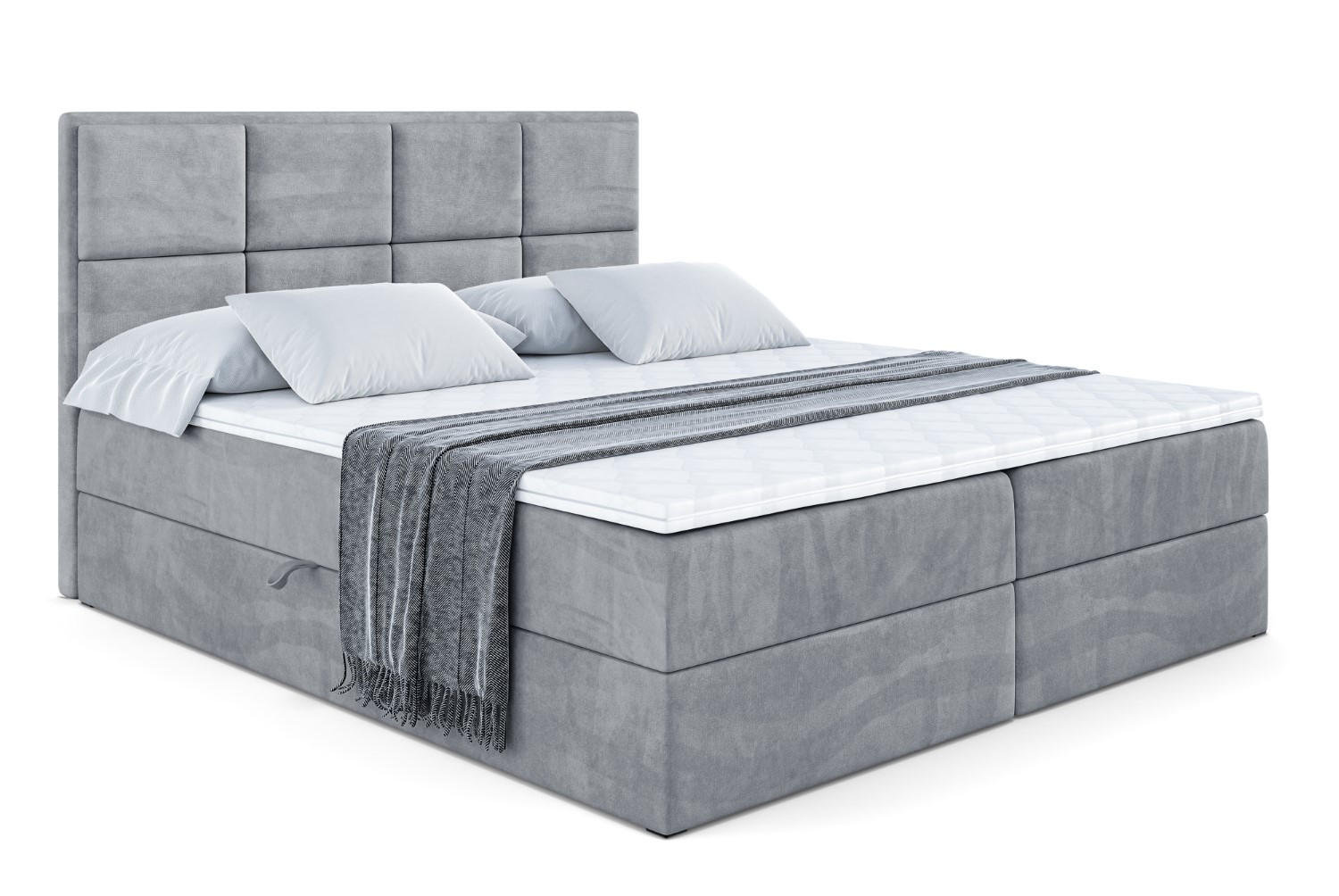 BOXBETT mit Matratze H4 und Lattenrost - NOVA - 140x200 - H4 - Grau - Grau, Holzwerkstoff (140/200cm) - ALTDECOR