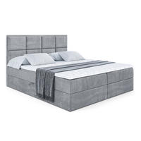 BOXBETT mit Matratze H4 und Lattenrost - NOVA - 200x200 - H4 - Grau - Grau, Holzwerkstoff (200/200cm) - ALTDECOR