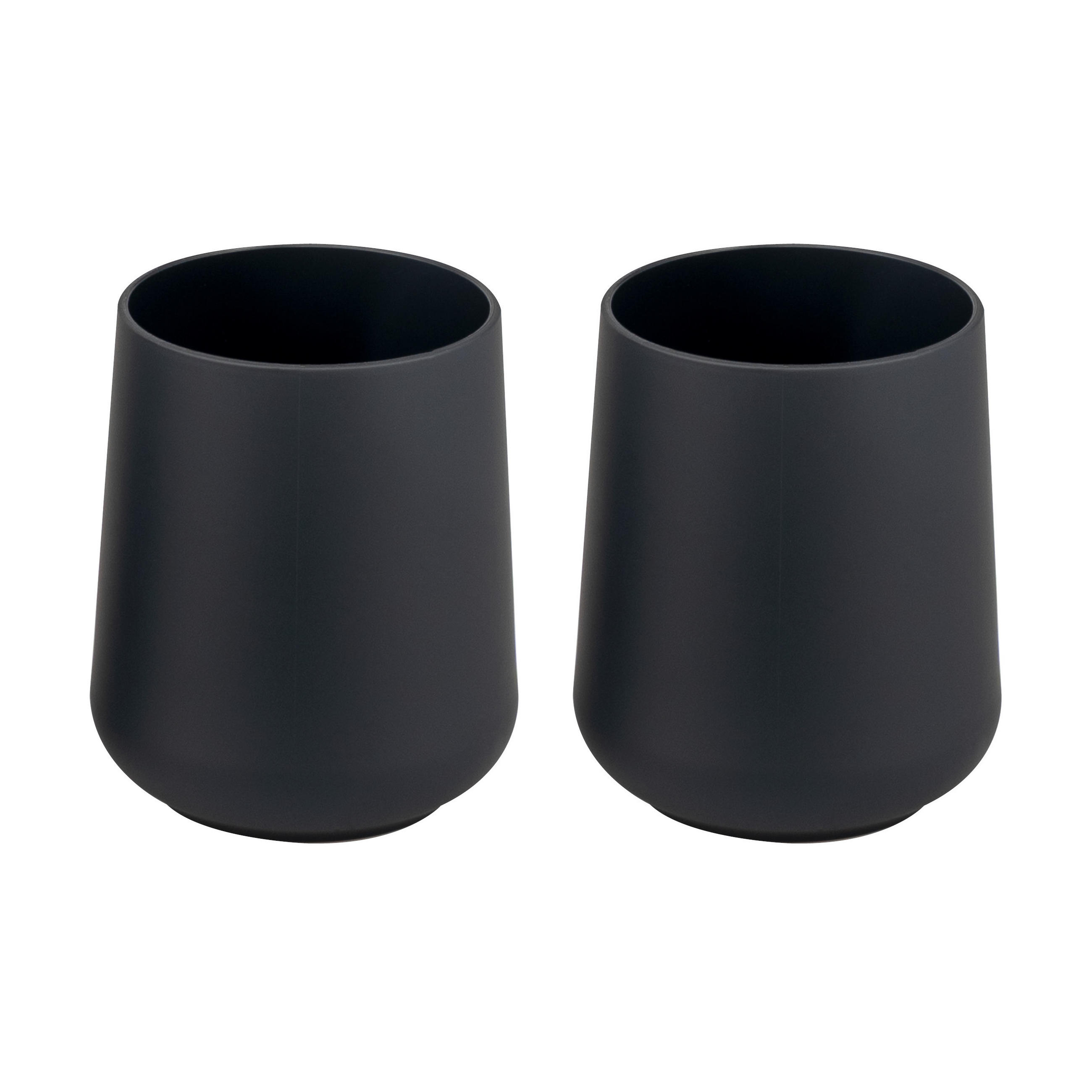 BECHER-SET TESERO 2tlg., Soft-Touch, schwarz - Schwarz, Kunststoff (8.5/10.5/8.5cm) - eluno