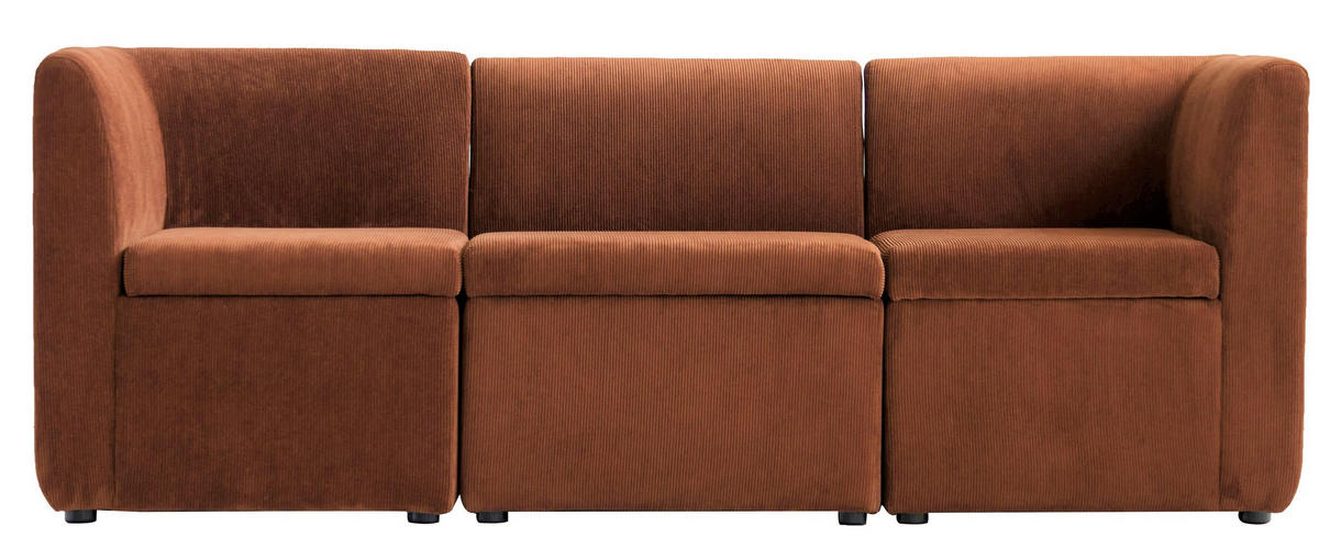 SOFA Samt Terracotta - Terracotta, Textil (180/68/60cm) - Nordlys