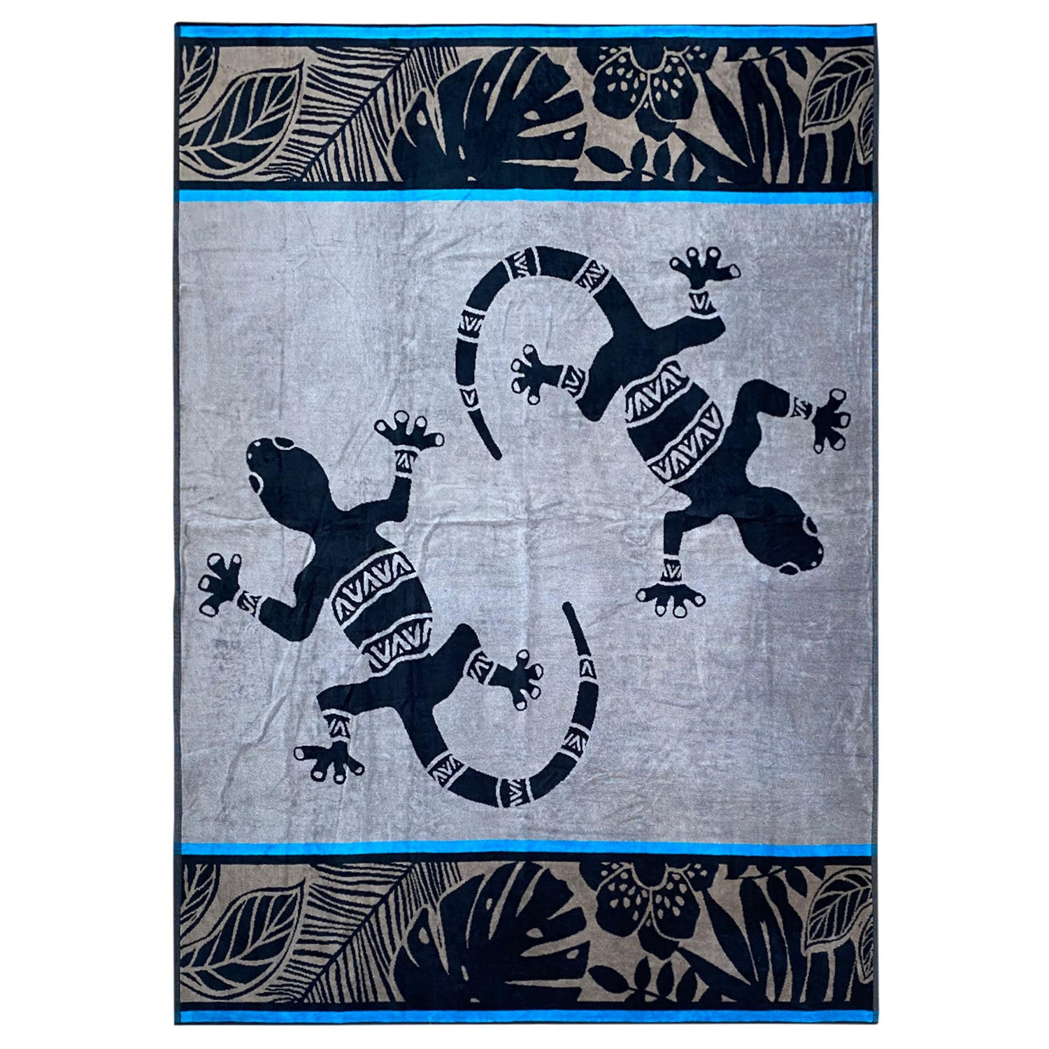 STRANDTUCH Frottee Velours Jacquard Escondido 140x180 400g/m² - Grau, Textil (140/180cm) - LE COMPTOIR DE LA PLAGE