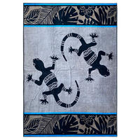STRANDTUCH Frottee Velours Jacquard Escondido 140x180 400g/m² - Grau, Textil (140/180cm) - LE COMPTOIR DE LA PLAGE