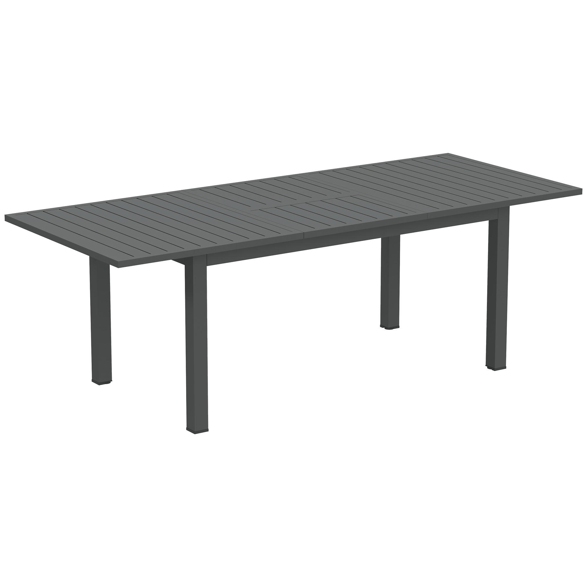 Outsunny Gartentisch Grau 90x73x220 cm