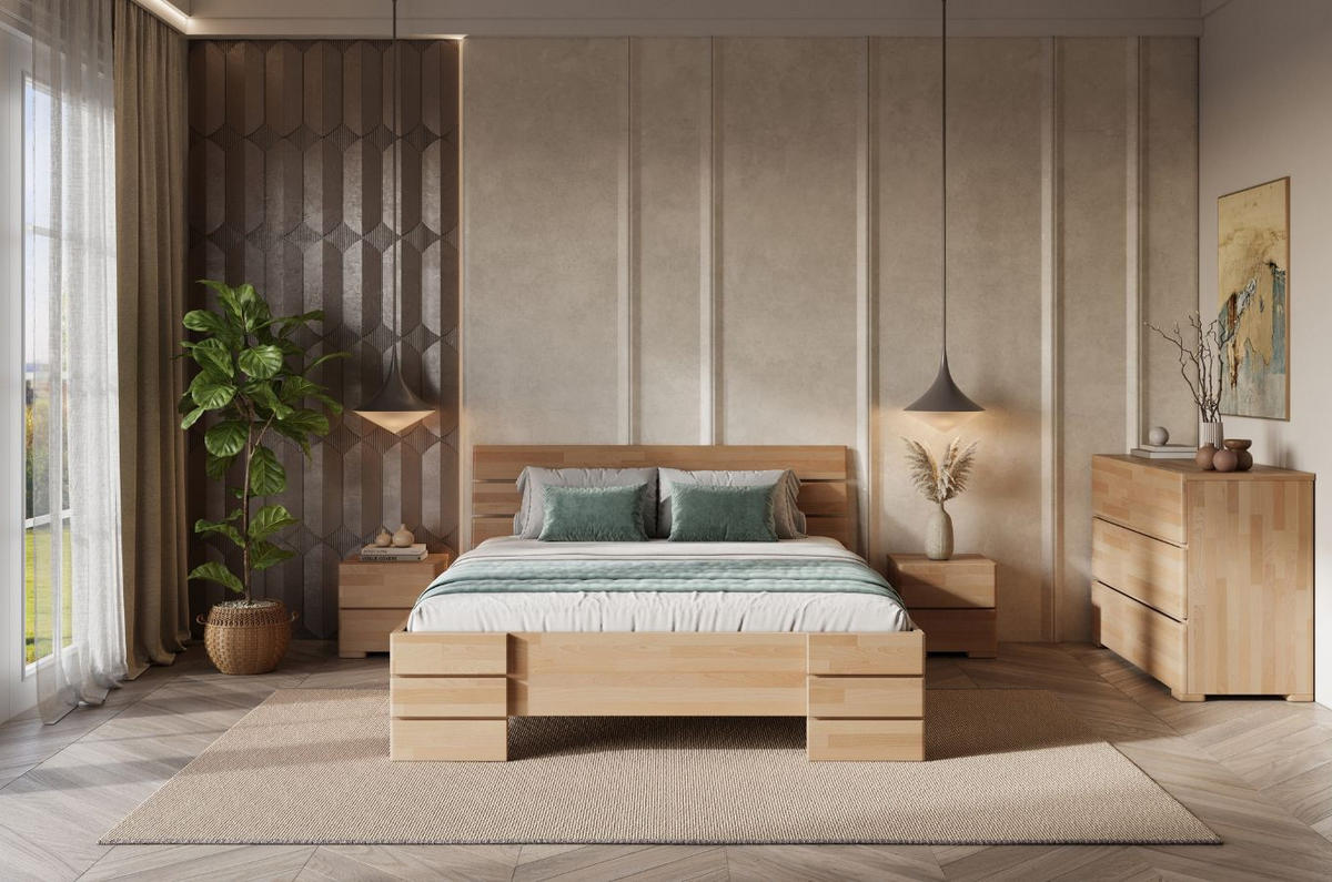 MASSIVHOLZBETT Sandema, Buche - lackiert, Naturfarben, 180x200 - Buchefarben, Holz/Buchenholz (180/200cm) - Visby