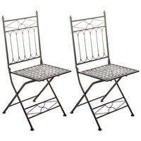 GARTENKLAPPSTUHL 2er Set Metall bronze - Bronzefarben, Metall (42/94/40cm) - CLP