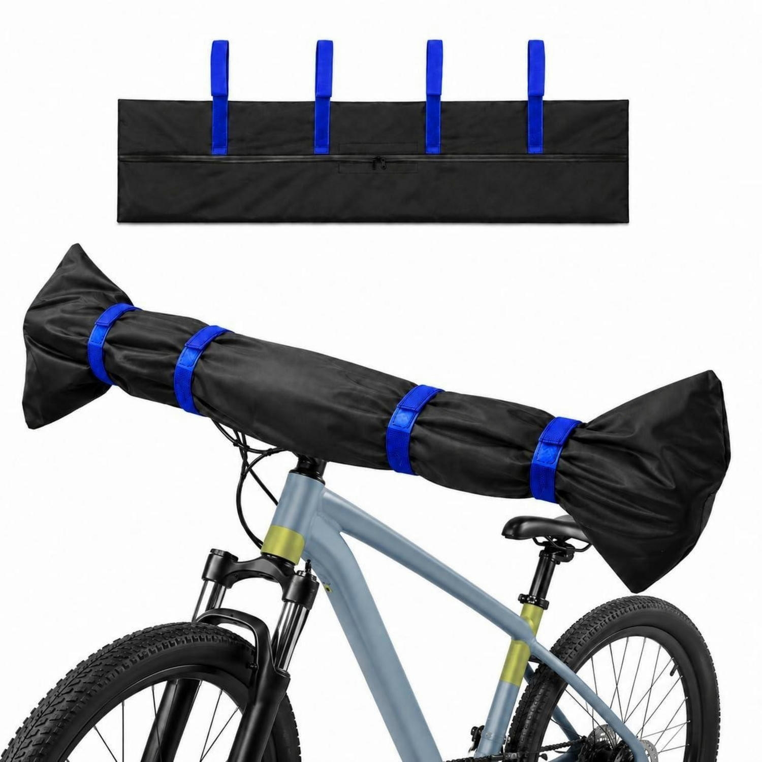 LENKERSCHUTZHÜLLE E-Bike 91 x 23 cm 300D Oxford für Fahrradträger Reise Outdoor - Blau, Textil (23/1/91cm)