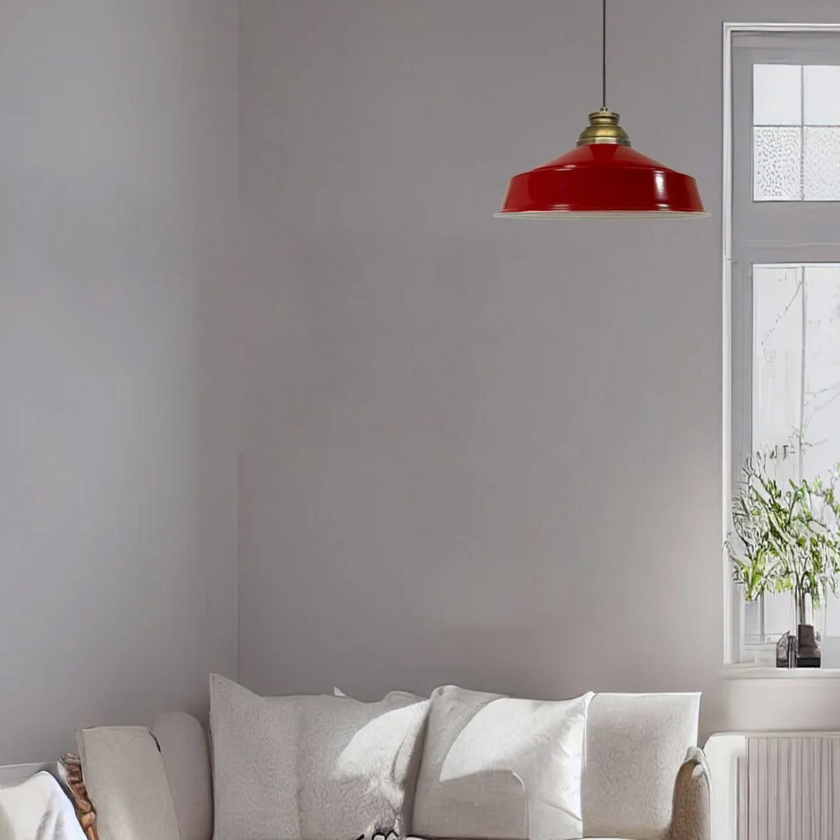 PENDELLEUCHTE Noir - Rot, Metall (40/40/21cm) - Bamyum