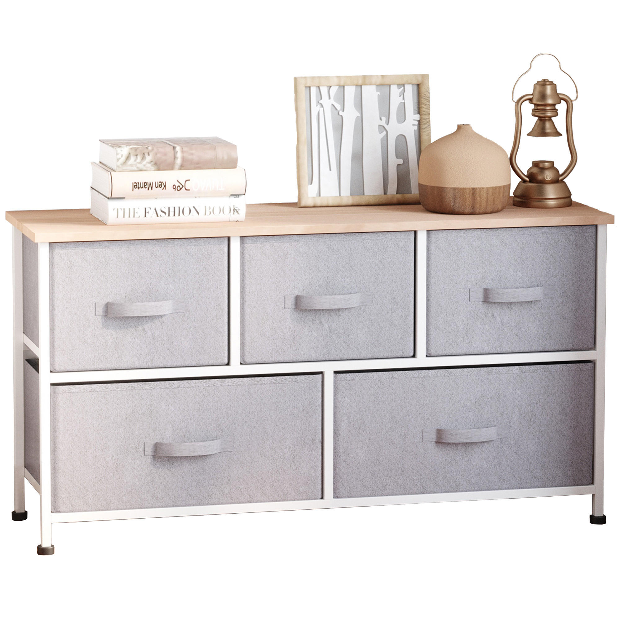 KOMMODE Grau Weiß Holzoptik 100/30/54 cm - Grau, Metall (100/54/30cm) - PANGIVO