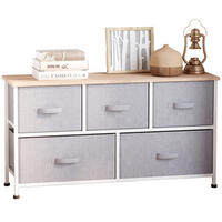KOMMODE Grau Weiß Holzoptik 100/30/54 cm - Grau, Metall (100/54/30cm) - PANGIVO