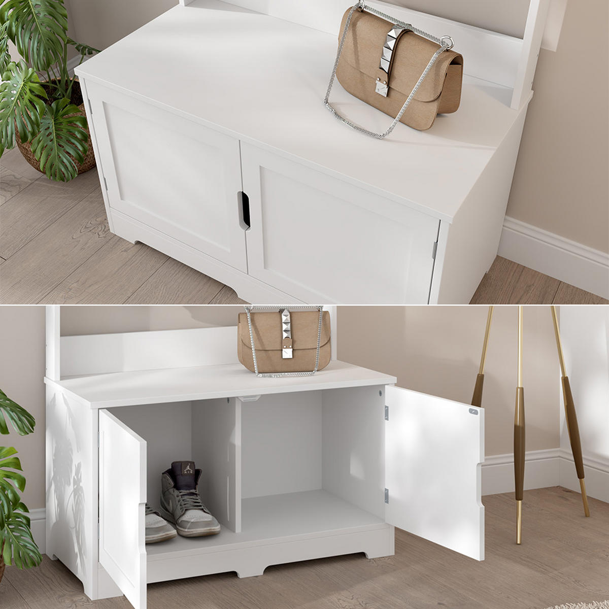 GARDEROBE Lysa Weiß 80 x 180 cm mit 2 Türen - Weiß, Holzwerkstoff (80/180/40cm) - Vicco