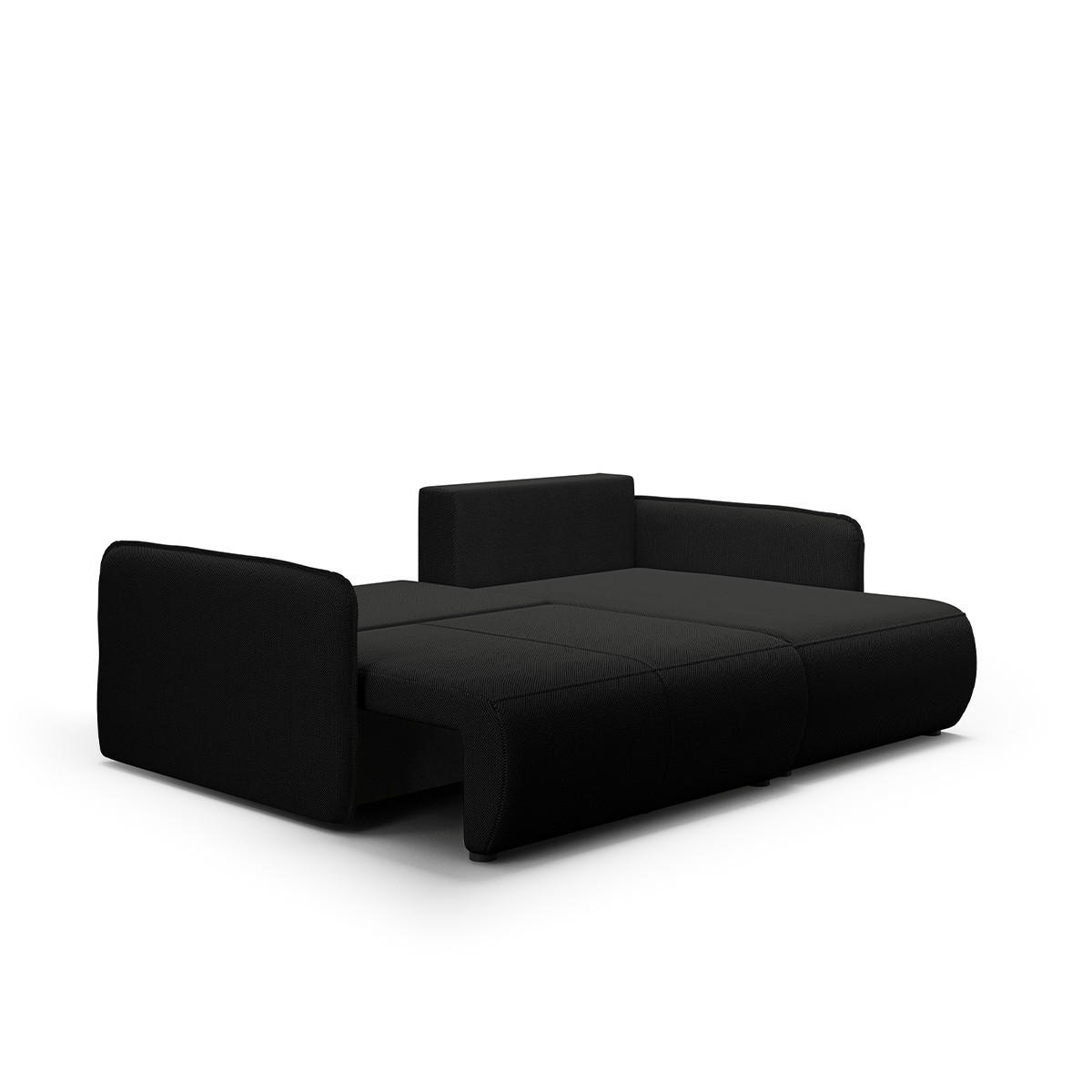 ECKSOFA Claudio 3 Sitzplätze Schwarz - Schwarz, Holz (207/148cm) - Petits-meubles