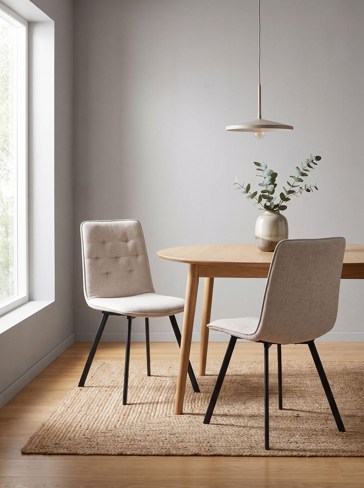 JÍDELNÍ ŽIDLE sada 2 ks Světle béžová Carver - béžová, textil (47/89/58cm) - Beliani