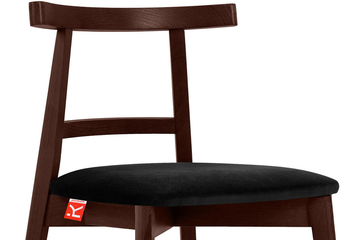 ESSTISCHSTÜHLE LILIO 2 St Vintage, Schwarz / Mahagoni - Schwarz, Holz/Textil (47/76/45cm) - KONSIMO®