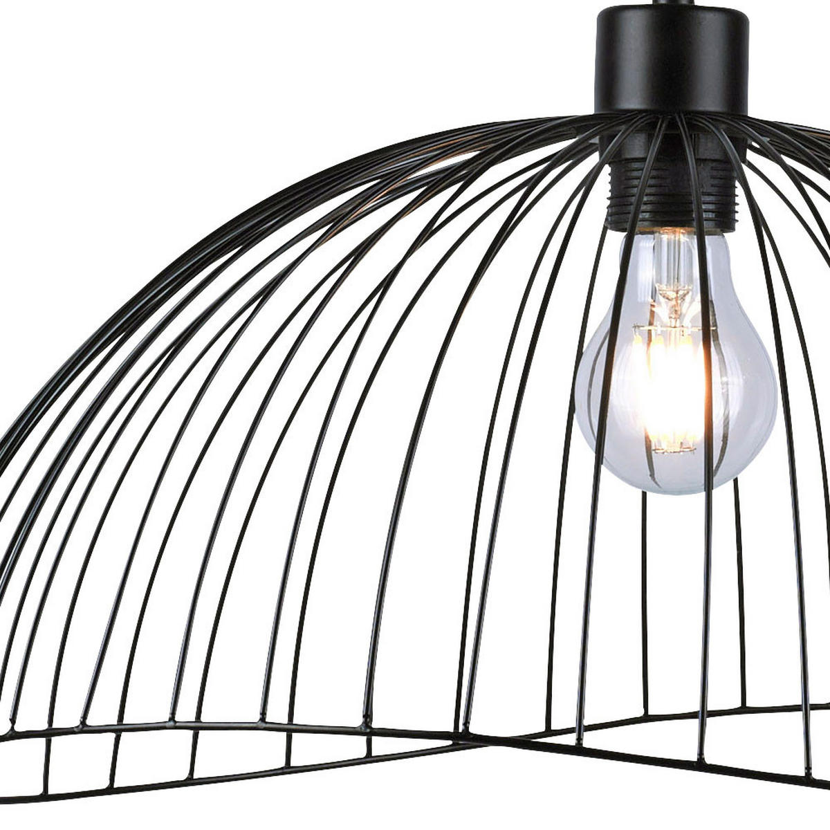 LED HÄNGELEUCHTE Metall Schwarz Gitteroptik - Schwarz, Metall (46/46/120cm)