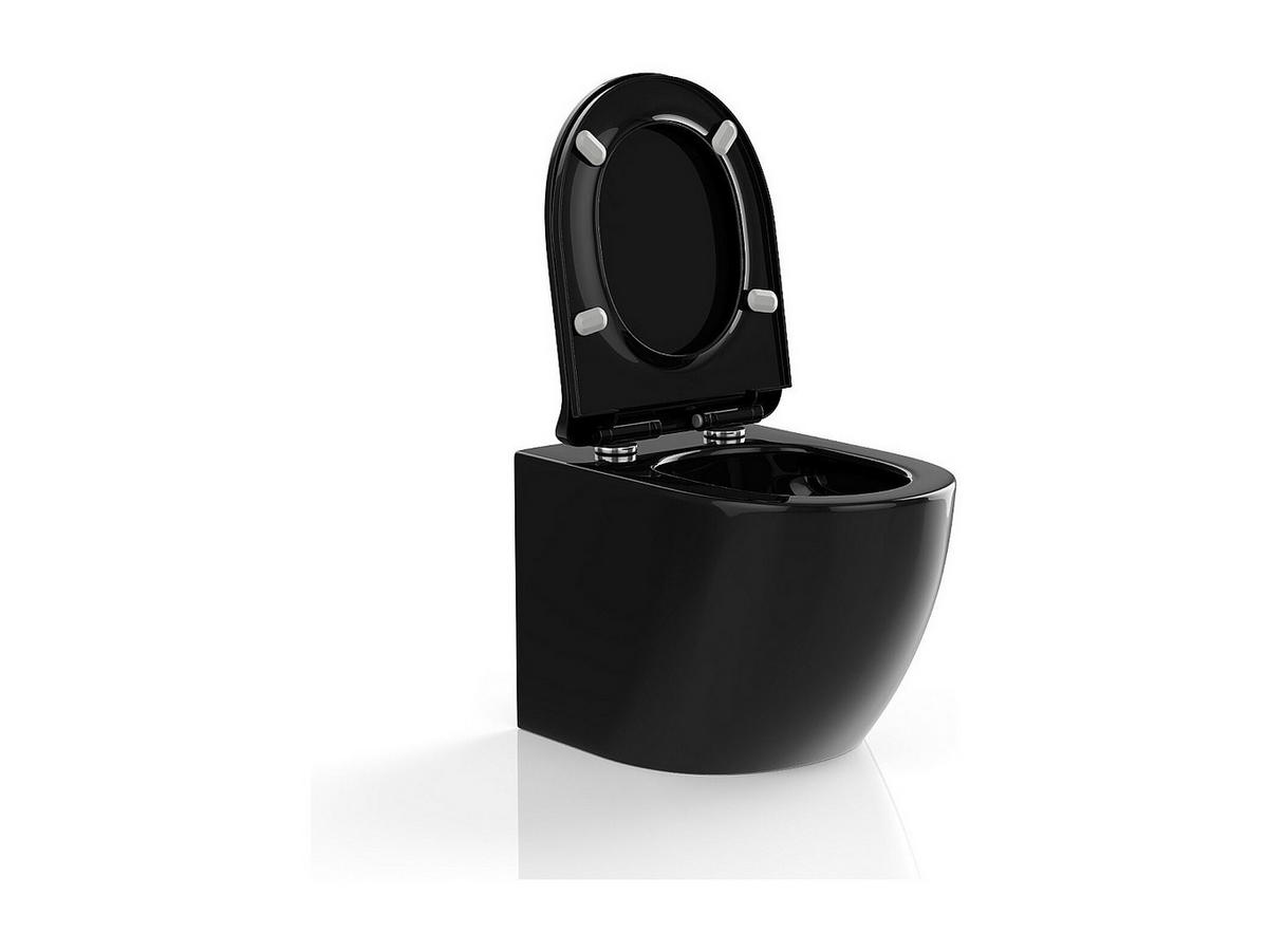 HÄNGE WC - 36 cm x 53.5 cm - keramik - schwarz Javoine - Schwarz, Keramik (36/36/53.5cm) - Vente-Unique