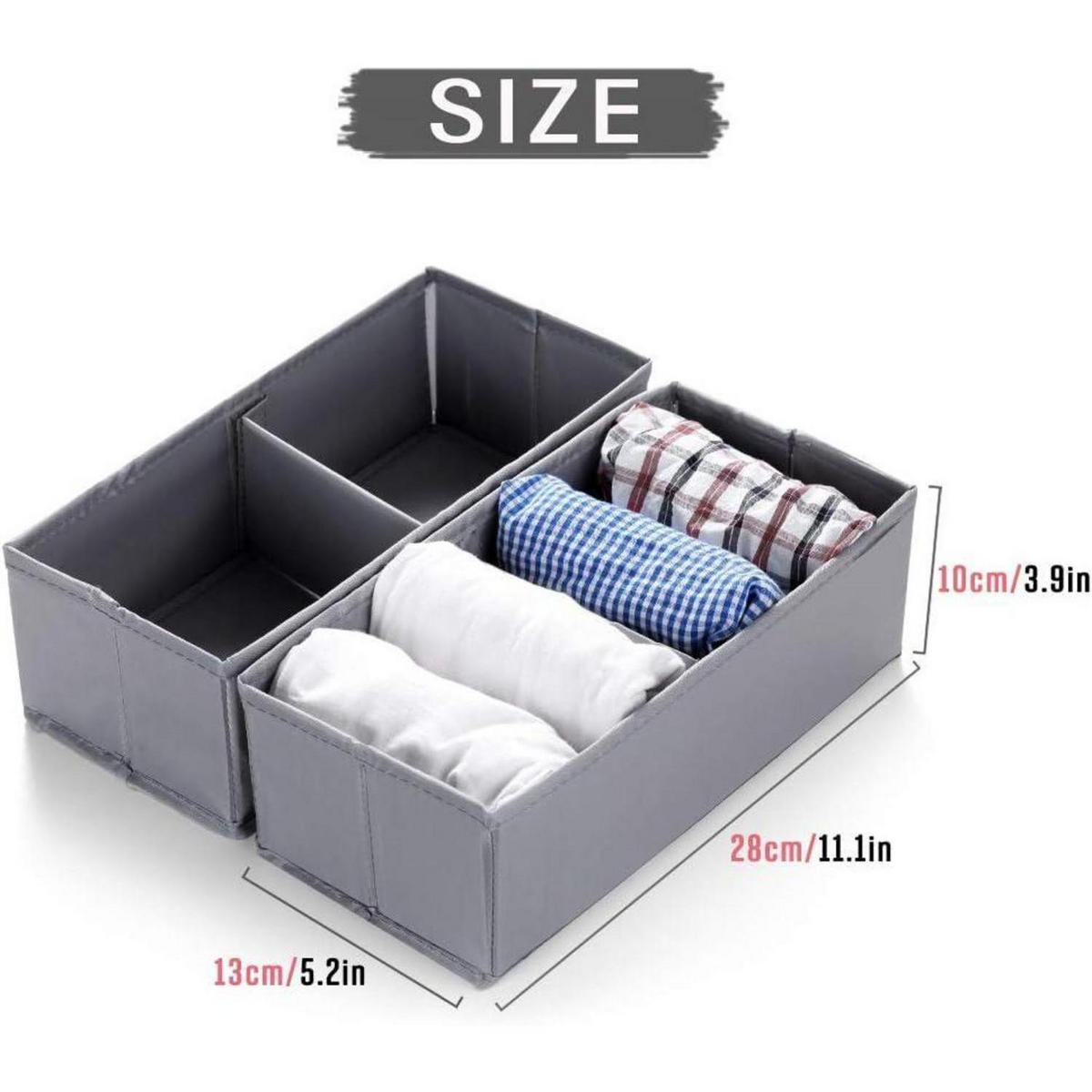 WÄSCHESORTIERER 3 Fächer 90L & 2er Set Aufbewahrungsbox Stoff Dunkelgrau - Anthrazit, Textil (32/49/60cm)