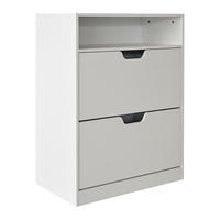 SCHUHSCHRANK - Weiß, Holzwerkstoff/Kunststoff (80/102/24cm) - Relaxdays