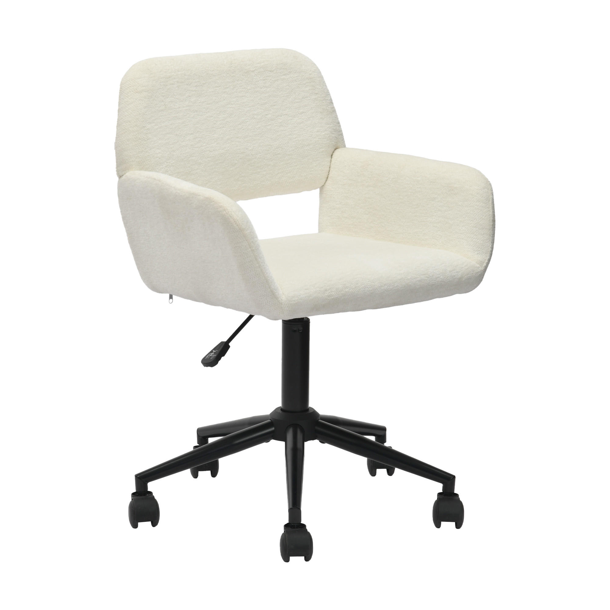 DREHSTUHL Stoffbezug höhenverstellbar & 360° drehbar - Beige, Textil/Metall (54/85/56cm)