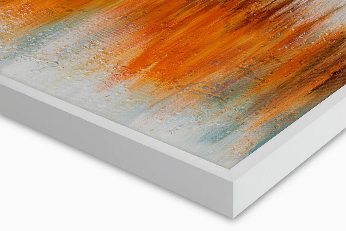 ACRYLBILD HANDGEMALT 120/60 cm - Orange/Grün, Holz/Textil (120/60cm) - KUNSTLOFT