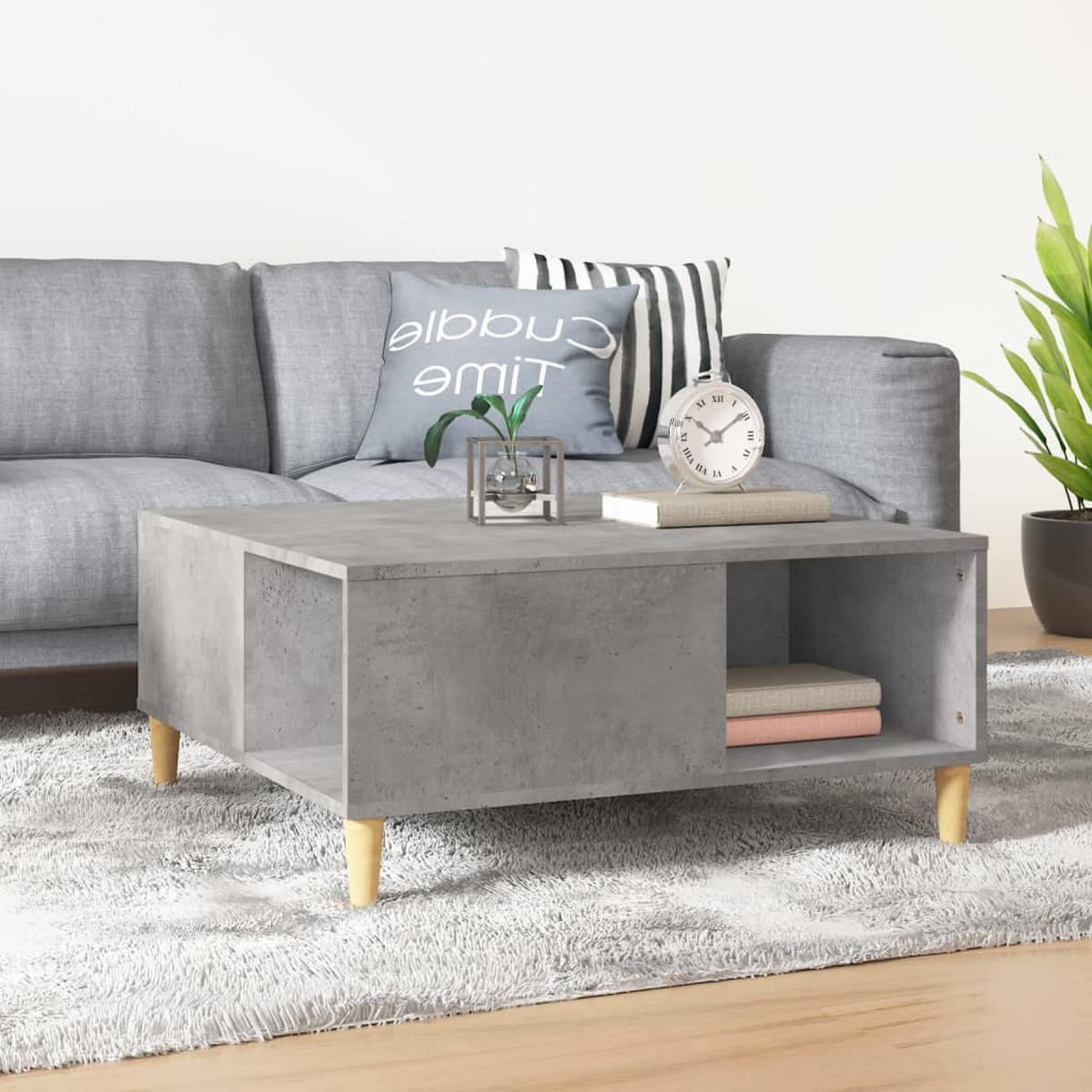COUCHTISCH Betongrau 80x80x36,5 cm Holzwerkstoff - Grau, Holzwerkstoff (80/80/36.5cm) - furnicato