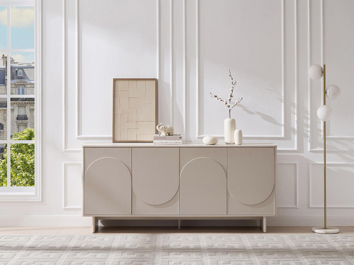 SIDEBOARD - 180 cm x 40 cm - holz - beige Delorina - Beige, Holz (180/80.5/40cm) - Vente-Unique