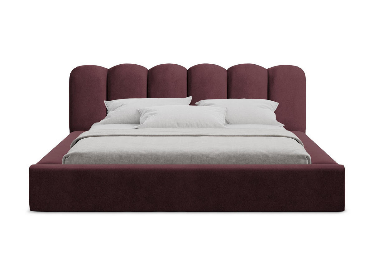 POLSTERBETT mit Bettkasten und Lattenrost 200x238 Rot - Bordeaux/Rot, Kunststoff/Textil (160/200cm) - Makamii