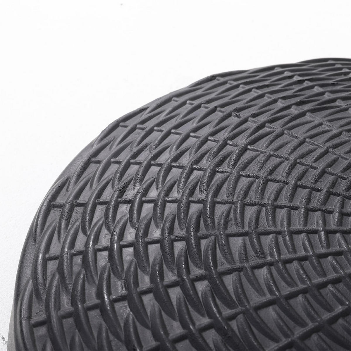 SONNENSCHIRMSTÄNDER Sonnenschirmfuß mit Rollen aus PE + Concrete in Rattanoptik Schwarz wetterfest und standfest ohne Befüllen Ø45 × 30 cm 25 kg - Schwarz, Metall (57/51cm) - Livingandhome
