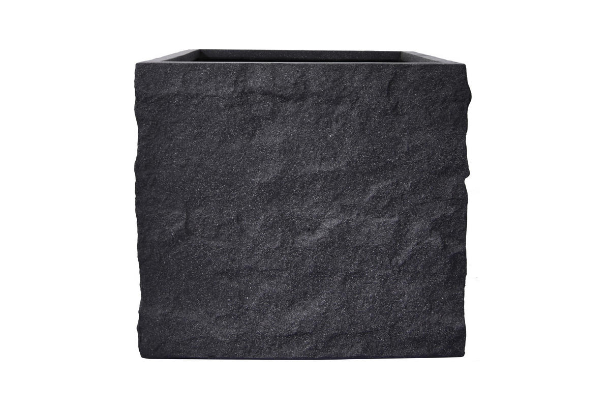 PFLANZKASTEN The Rock 45x42 cm, Steinoptik Anthrazit, Fiberstone - Anthrazit, Kunststoff (45/42/45cm) - dasmöbelwerk