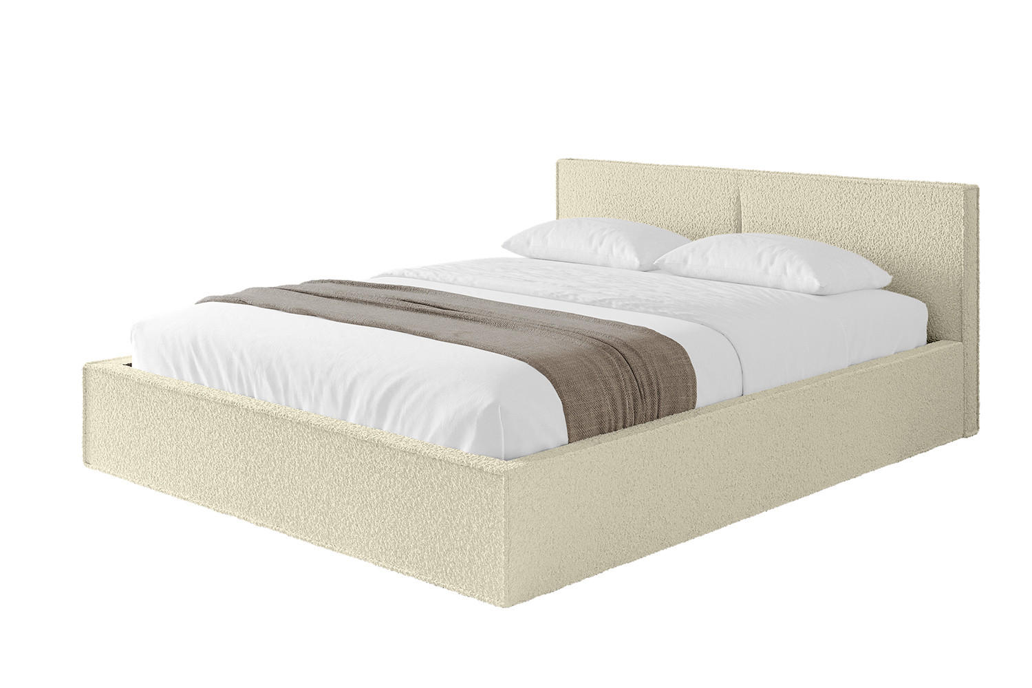 POLSTERBETT mit Bettkasten und Lattenrost, Bett mit Matratze H3/H4 - EMMI-V1 120x200 Beige - Taupe, Holzwerkstoff/Textil (120/200cm) - ALTDECOR