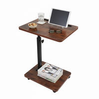 BEISTELLTISCH Braun Schwarz höhenverstellbar - Braun, Holzwerkstoff/Metall (40/30/48cm) - Relaxdays