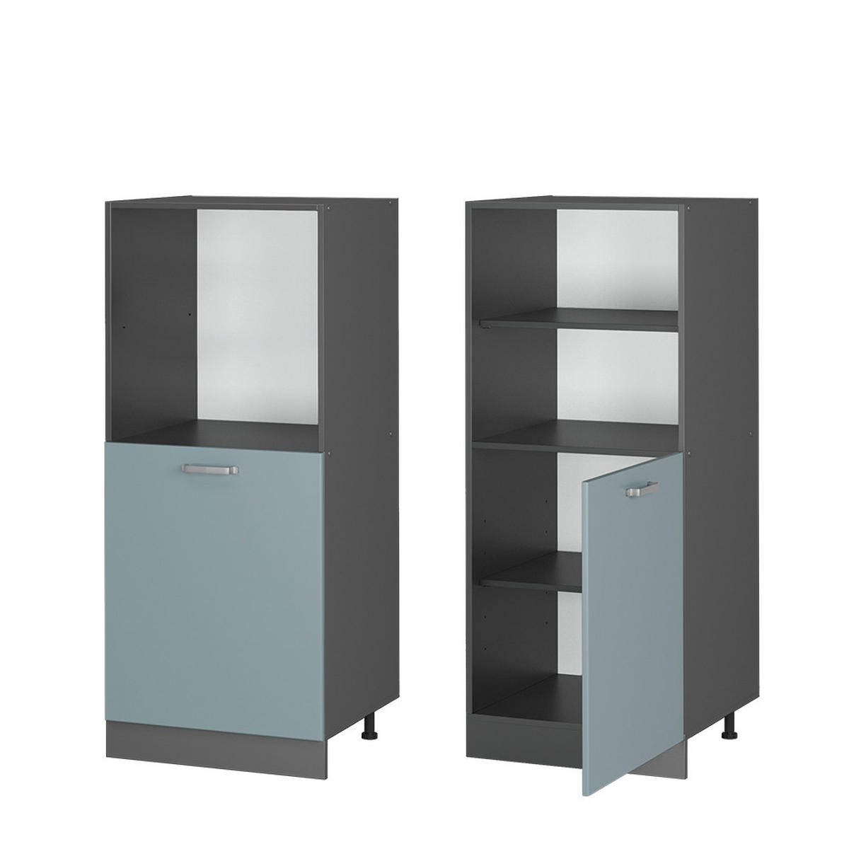 HERDUMBAUSCHRANK R-Line Blau-Grau 60 cm - Anthrazit/Blaugrau, Holzwerkstoff (60/143/57cm) - Vicco