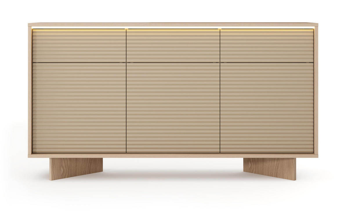 SIDEBOARD mit Schubladen Spirit 154 cm, 3 Türen, Cappuccino - Eichefarben/Cappuccino, Holz (154/84/40cm) - Emporius
