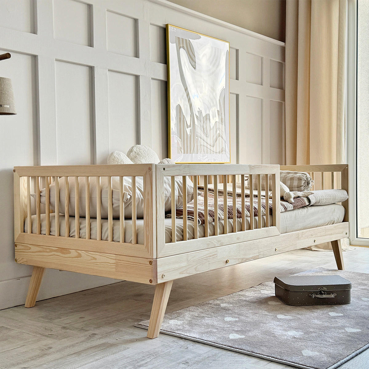 POSTEĽ 90/200 Maylis Prírodné drevo - hnedá, drevo (90/200cm) - Petits-meubles