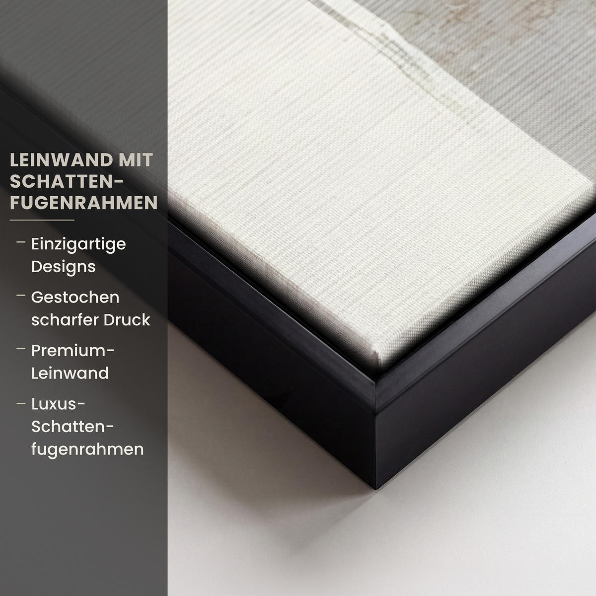 LEINWAND Bilder mit Rahmen - Gold - Rechtecke - Kreise - Abstrakt - 60x90 - Weiß, Textil (60/90cm) - MuchoWow