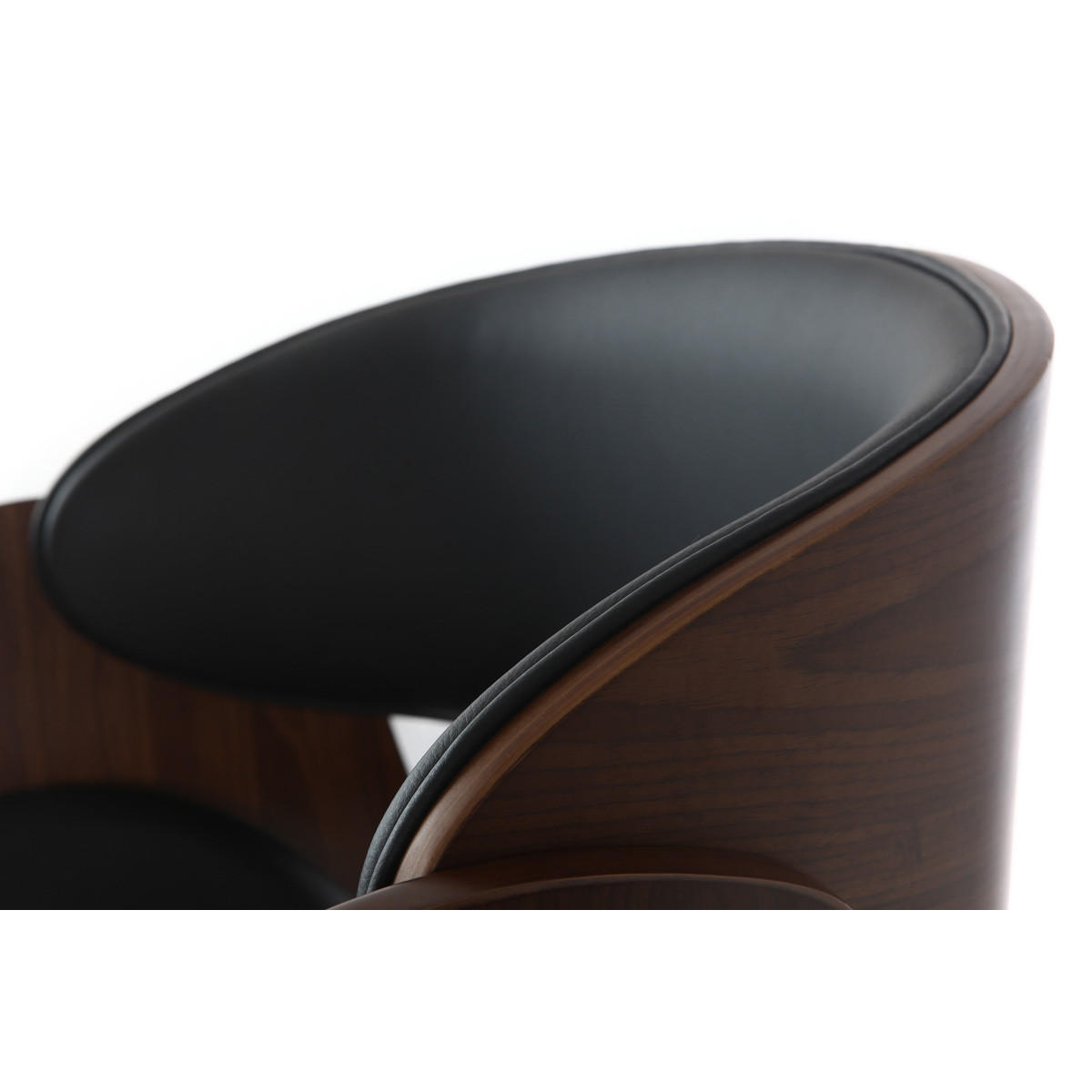 BARHOCKER Schwarz Holz DIOS - Walnussfarben, Textil (52/114/59cm) - Miliboo