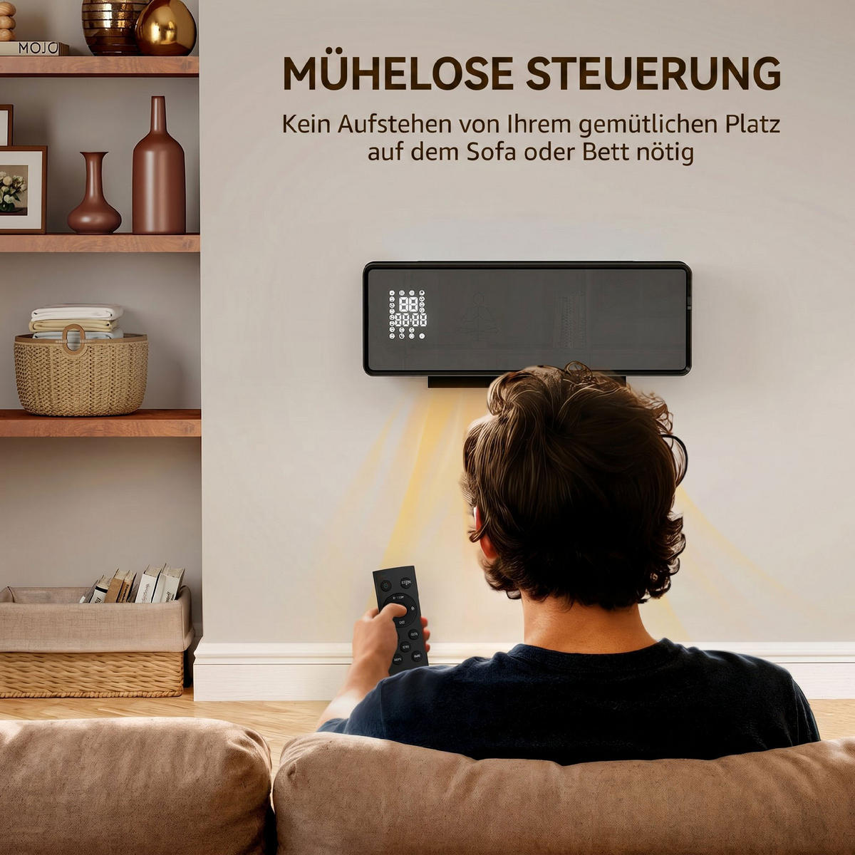 WANDHEIZGERÄT ABS PA Weiß - Weiß, Kunststoff (18.7/12.3/54cm) - HOMCOM