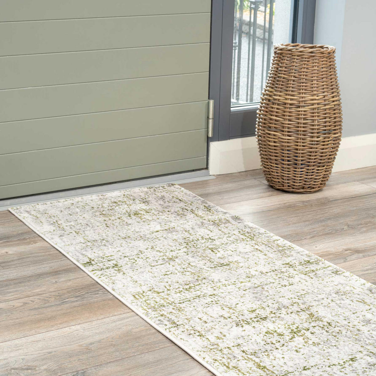 WEBTEPPICH Tweed Olivgrün - Olivgrün, Textil (120/170cm) - Kukoon Rugs