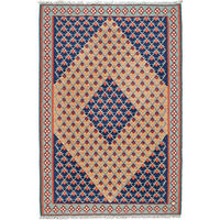 HANDWEBTEPPICH Kelim Senneh Beige 154/102 cm Schurwolle - Beige, Textil (102/154cm) - Looma