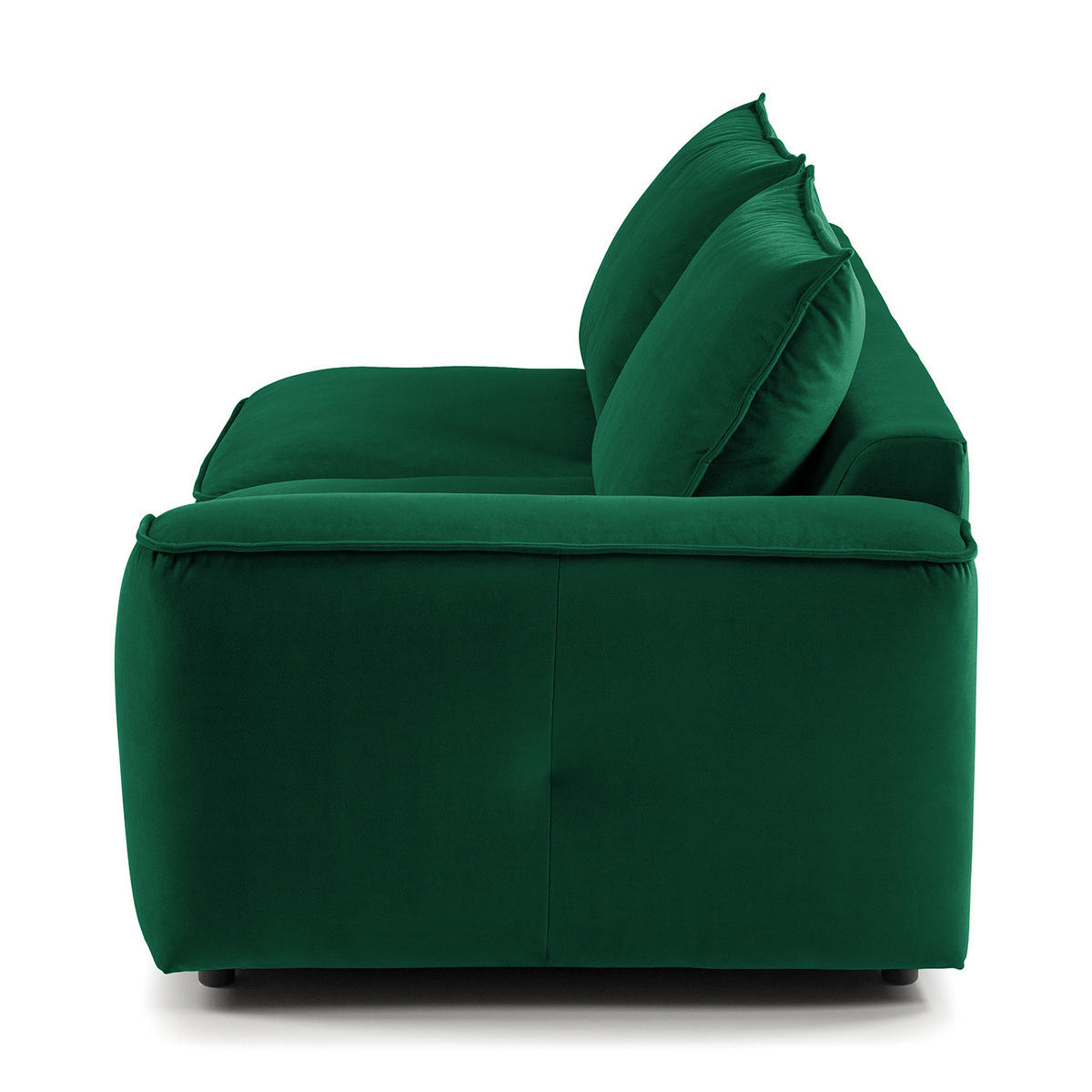 2,5-SITZER SOFA - modular - Dunkelgrün/Schwarz, Holz/Kunststoff (189/80/99cm) - home24