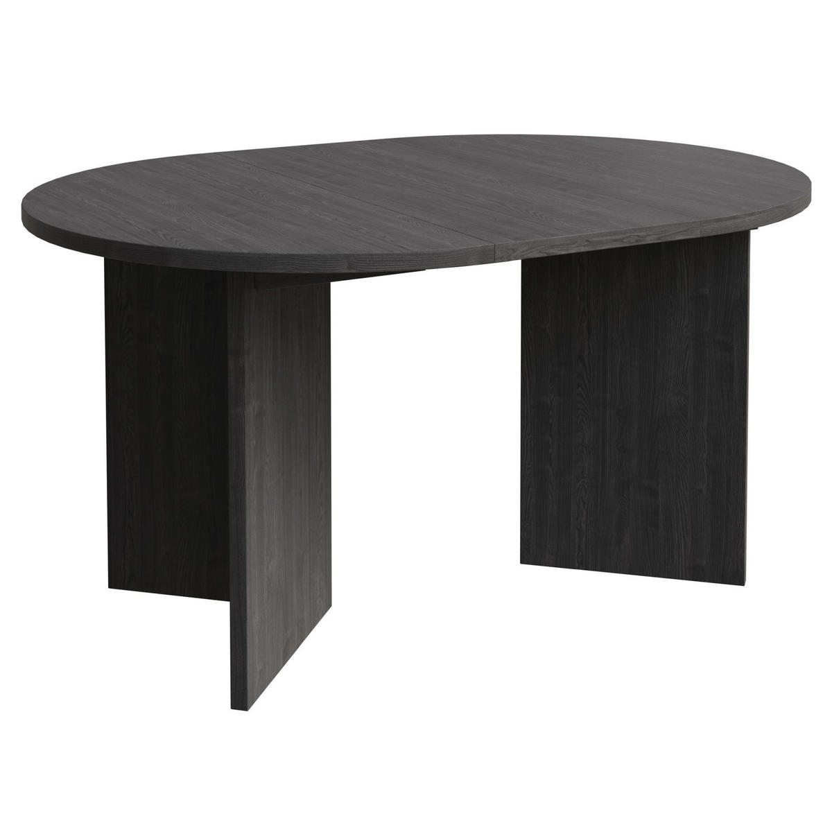 ESSTISCH Selsey Ovo rund, Holzoptik Esche Portland, ausziehbar, 110–190 × 110 cm - Schwarz, Holzwerkstoff (109.6/109.6/75cm) - Selsey