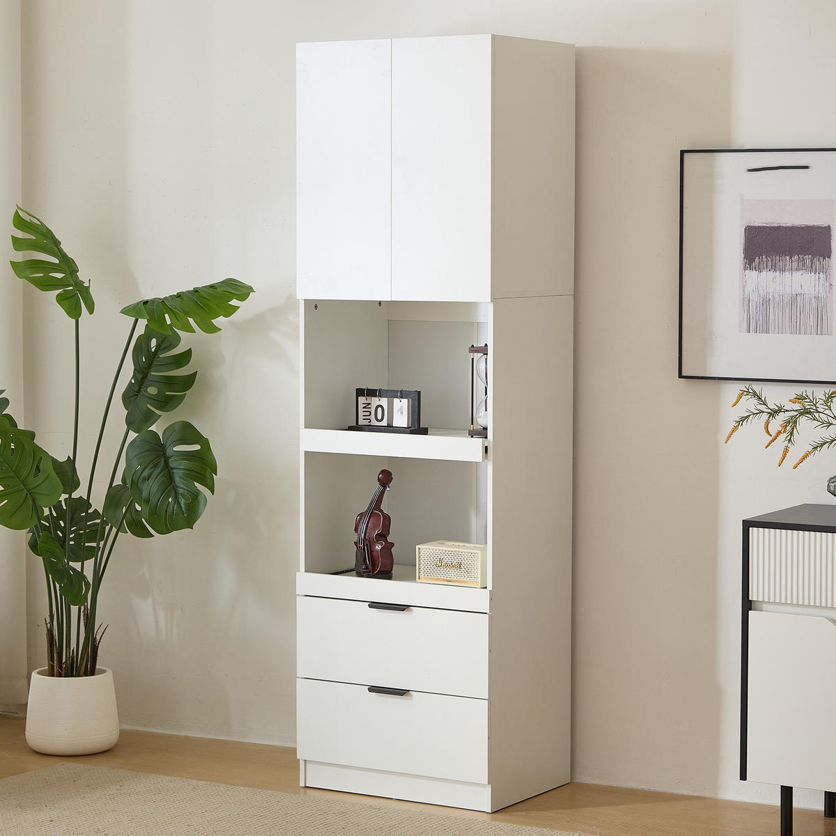 REGAL Weiß 59.5/45/200 cm - Weiß, Holzwerkstoff (59.5/200/45cm) - Urban Meuble