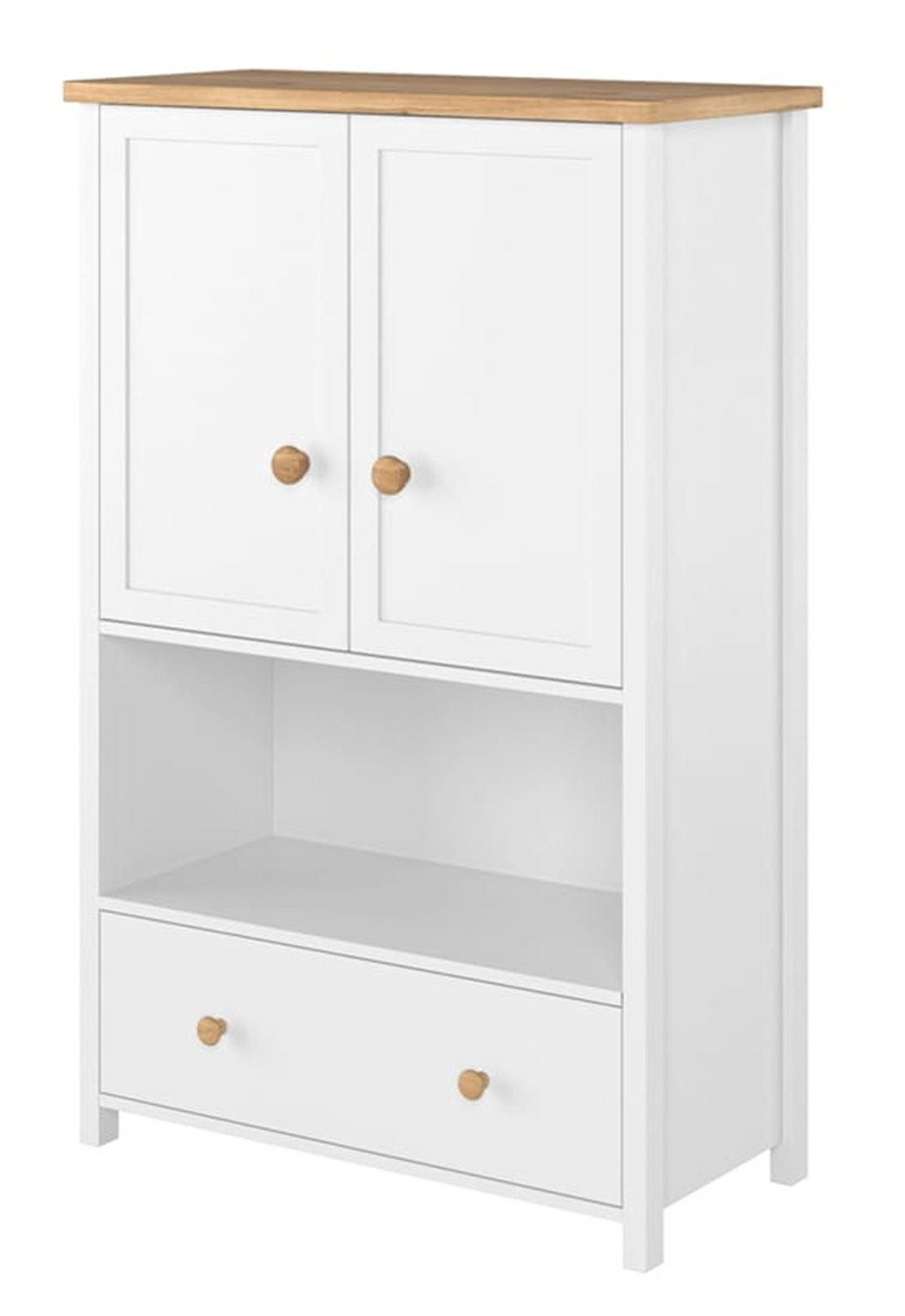 MÖBELSET STORY II - Eichefarben/Weiß, Holzwerkstoff (110/161/96cm) - Meblini