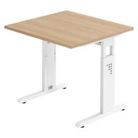 SCHREIBTISCH Serie-O 80/80/74 cm in Eichefarben/Weiß - Eichefarben/Weiß, Holzwerkstoff (80/80/74cm) - bümö
