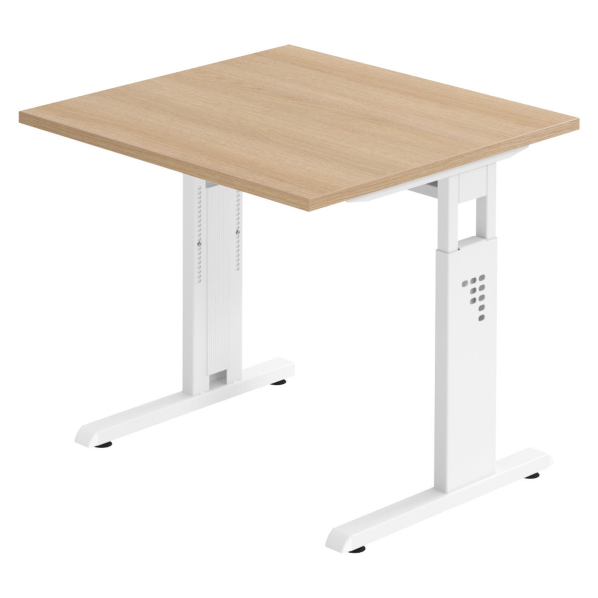 SCHREIBTISCH Serie-O 80/80/74 cm in Eichefarben/Weiß - Eichefarben/Weiß, Holzwerkstoff (80/80/74cm) - bümö