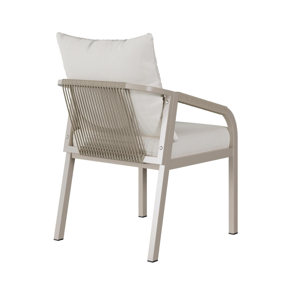 GARTENMÖBEL-SET für 4 Personen, Khaki + Beige - Beige, Metall - KOMHTOM