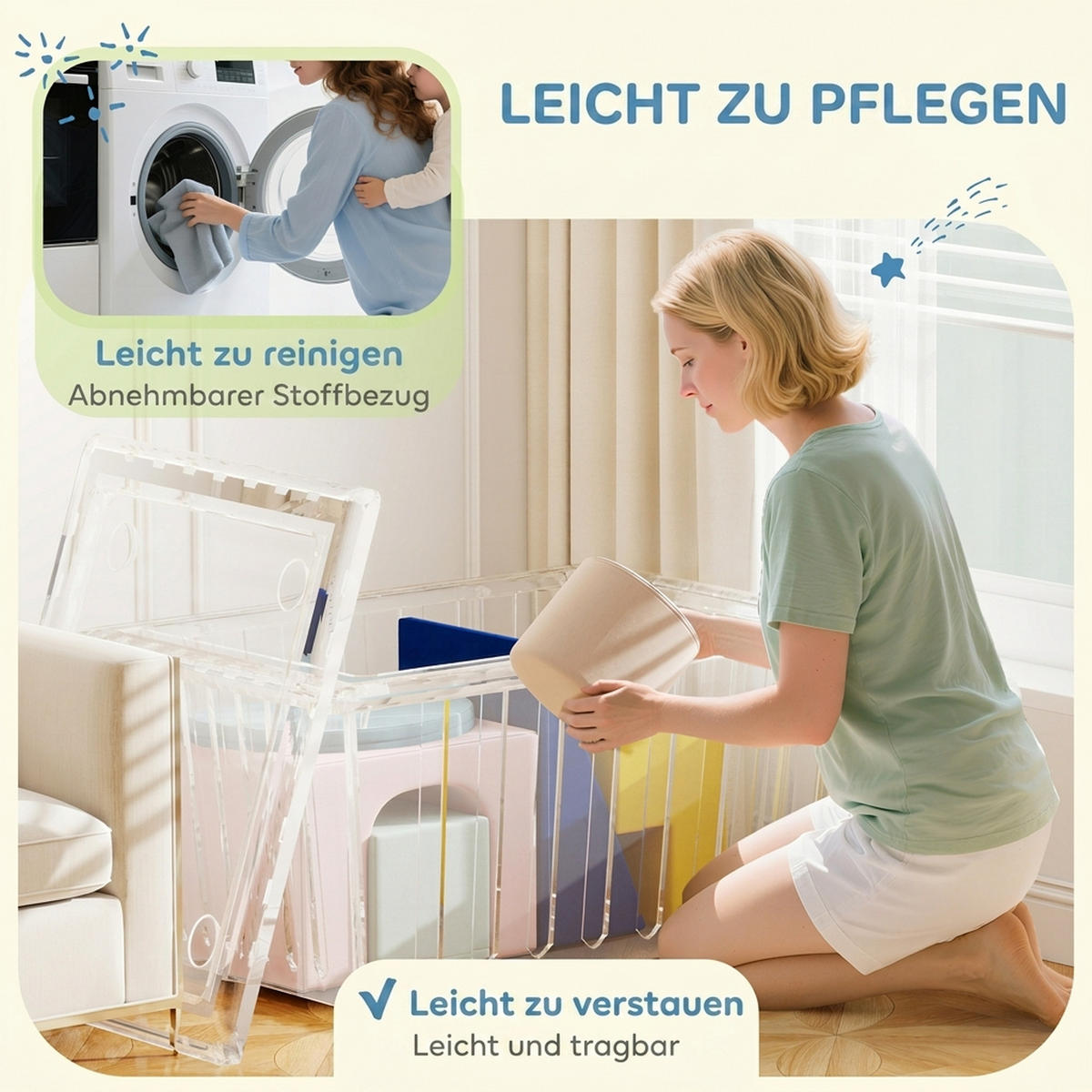 SOFTBAUSTEINE 8er Set Samt Schaumstoff Mehrfarbig - Multicolor, Textil (40/51cm) - AIYAPLAY