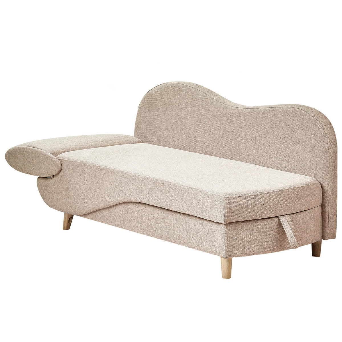 CHAISELONGUE-LINKSSEITIGE Braun Meri - Hellbraun, Textil (155/76/69cm) - Beliani