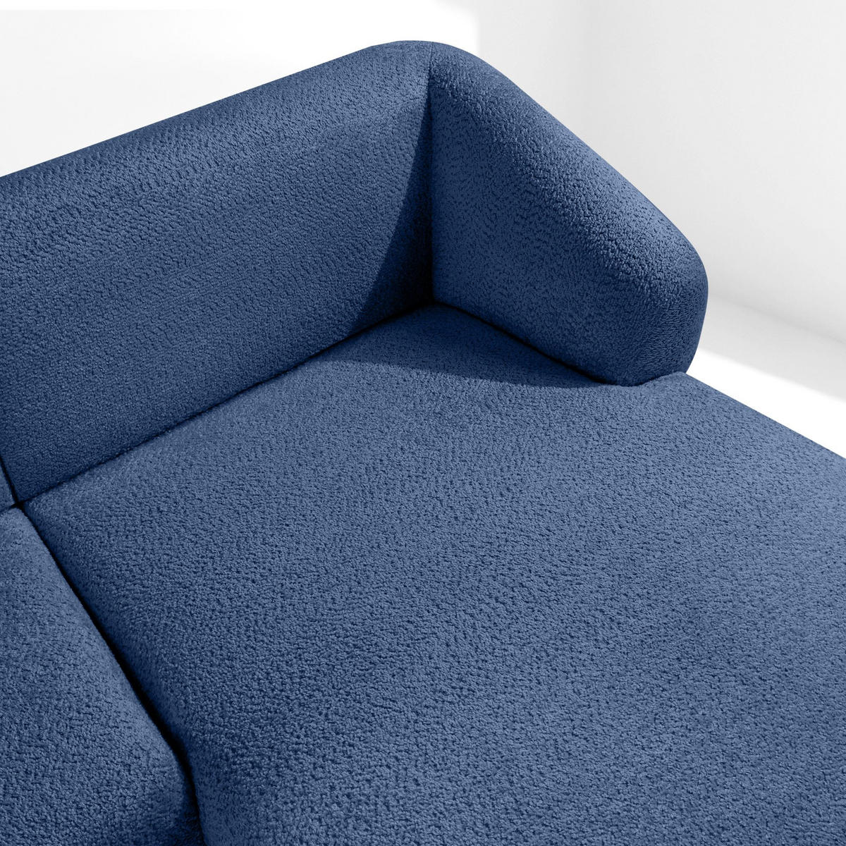 ECKSOFA RECHTS VIRA, Blau, Chenille - Blau/Schwarz, Holz/Holzwerkstoff (300/160cm) - KONSIMO®