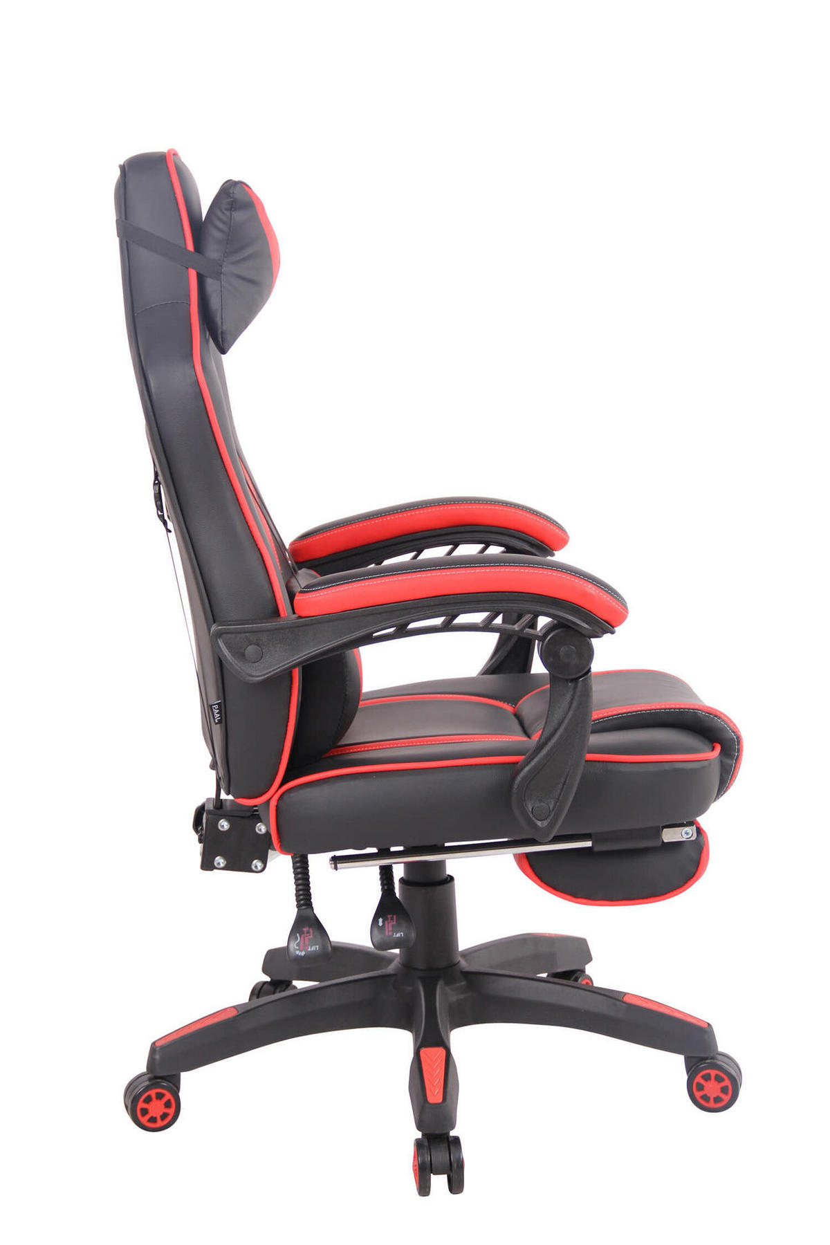 BÜROSTUHL Hero, Kunstleder Schwarz/Rot - Rot, Kunststoff/Textil (68/124/61cm) - TPFLiving